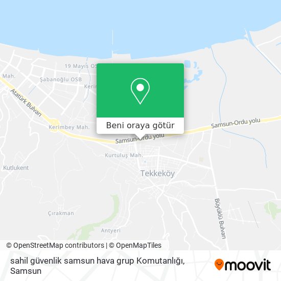 sahil güvenlik samsun hava grup Komutanlığı harita