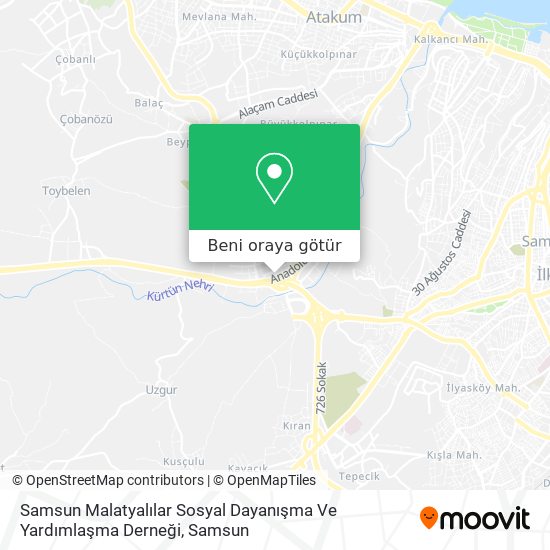 Samsun Malatyalılar Sosyal Dayanışma Ve Yardımlaşma Derneği harita