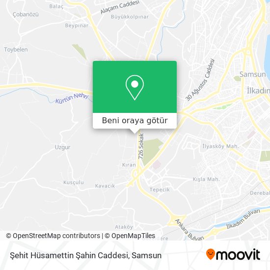Şehit Hüsamettin Şahin Caddesi harita
