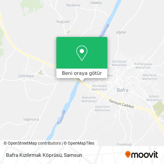 Bafra Kızılırmak Köprüsü harita