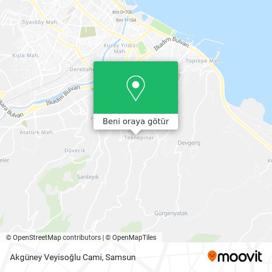 Akgüney Veyisoğlu Cami harita