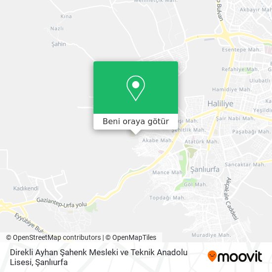 Direkli Ayhan Şahenk Mesleki ve Teknik Anadolu Lisesi harita