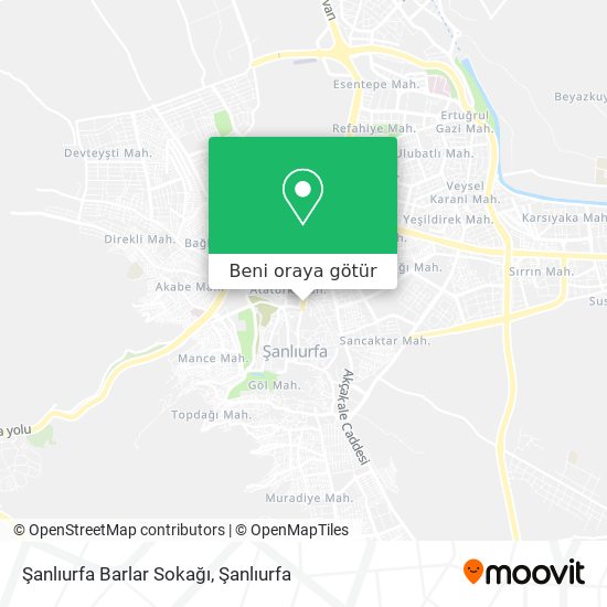 Şanlıurfa Barlar Sokağı harita