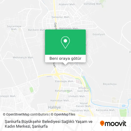Şanlıurfa Büyükşehir Belediyesi Sağlıklı Yaşam ve Kadın Merkezi harita