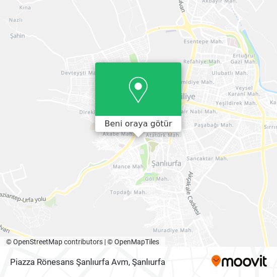 Piazza Rönesans Şanlıurfa Avm harita