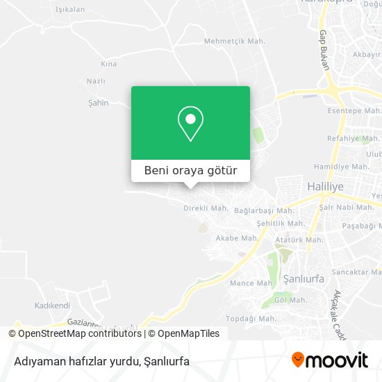 Adıyaman hafızlar yurdu harita