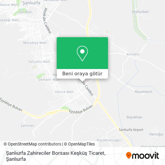 Şanlıurfa Zahireciler Borsası Keşküş Ticaret harita