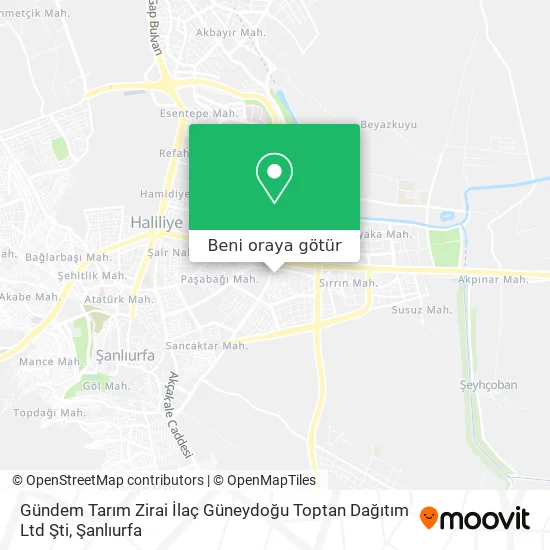 Gündem Tarım Zirai İlaç Güneydoğu Toptan Dağıtım Ltd Şti harita