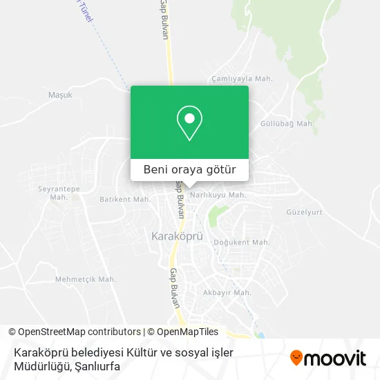 Karaköprü belediyesi Kültür ve sosyal işler Müdürlüğü harita