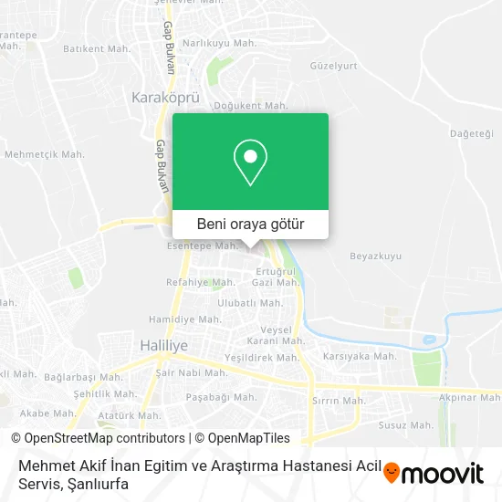 Mehmet Akif İnan Egitim ve Araştırma Hastanesi Acil Servis harita