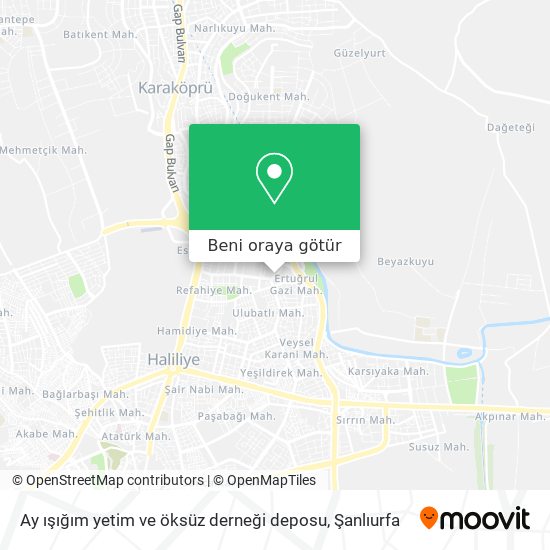 Ay ışığım yetim ve öksüz derneği deposu harita