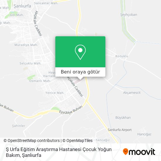Ş Urfa Eğitim Araştırma Hastanesi Çocuk Yoğun Bakım harita