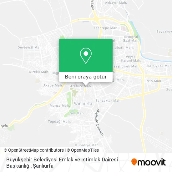 Büyükşehir Belediyesi Emlak ve İstimlak Dairesi Başkanlığı harita