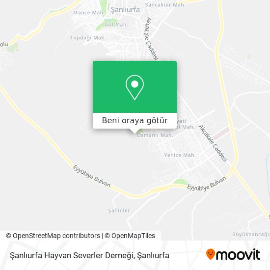 Şanlıurfa Hayvan Severler Derneği harita