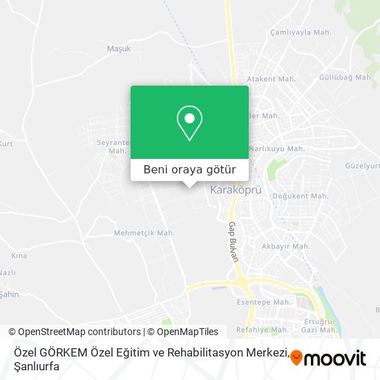 Özel GÖRKEM Özel Eğitim ve Rehabilitasyon Merkezi harita