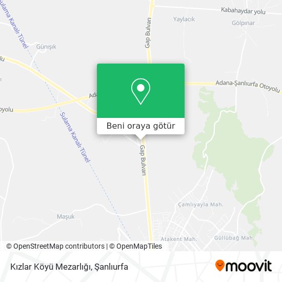Kızlar Köyü Mezarlığı harita