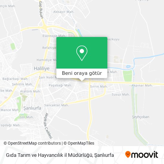 Gıda Tarım ve Hayvancılık il Müdürlüğü harita