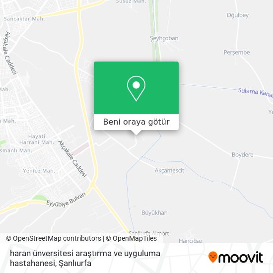 haran ünversitesi araştırma ve uyguluma hastahanesi harita
