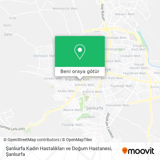 Şanlıurfa Kadın Hastalıkları ve Doğum Hastanesi harita