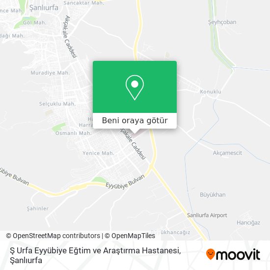 Ş Urfa Eyyübiye Eğtim ve Araştırma Hastanesi harita