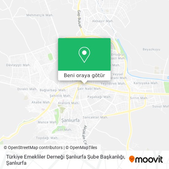 Türkiye Emekliler Derneği Şanlıurfa Şube Başkanlığı harita