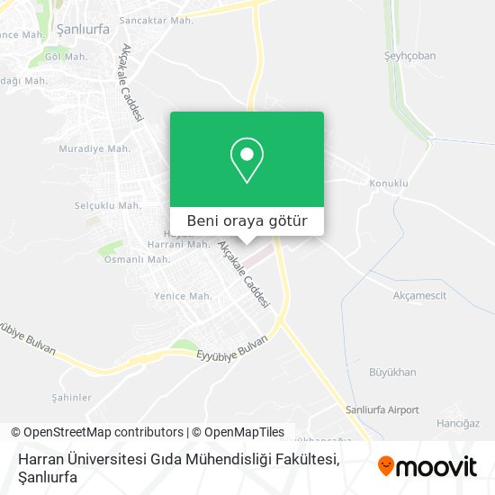 Harran Üniversitesi Gıda Mühendisliği Fakültesi harita