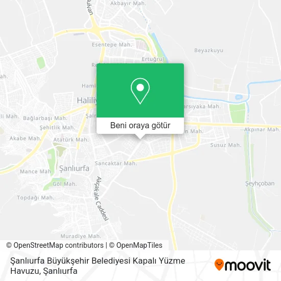 Şanlıurfa Büyükşehir Belediyesi Kapalı Yüzme Havuzu harita