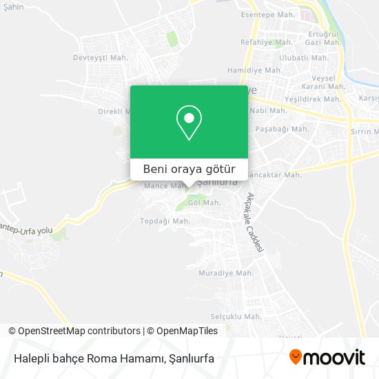 Halepli bahçe Roma Hamamı harita