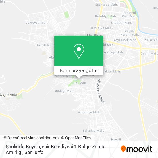 Şanlıurfa Büyükşehir Belediyesi 1.Bölge Zabıta Amirliği harita