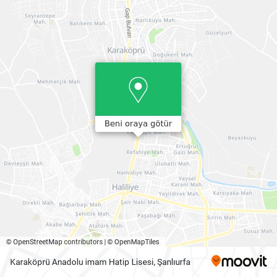 Karaköprü Anadolu imam Hatip Lisesi harita