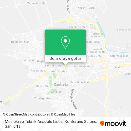 Mesleki ve Teknik Anadolu Lisesi Konferans Salonu harita