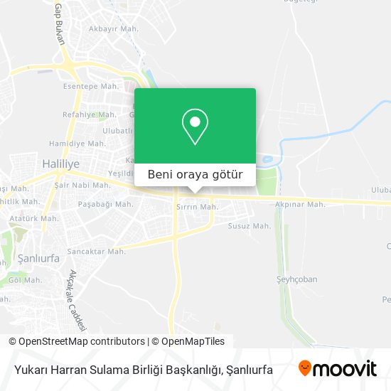 Yukarı Harran Sulama Birliği Başkanlığı harita