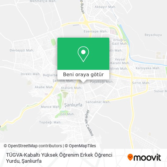 TÜGVA-Kabaltı Yüksek Öğrenim Erkek Öğrenci Yurdu harita