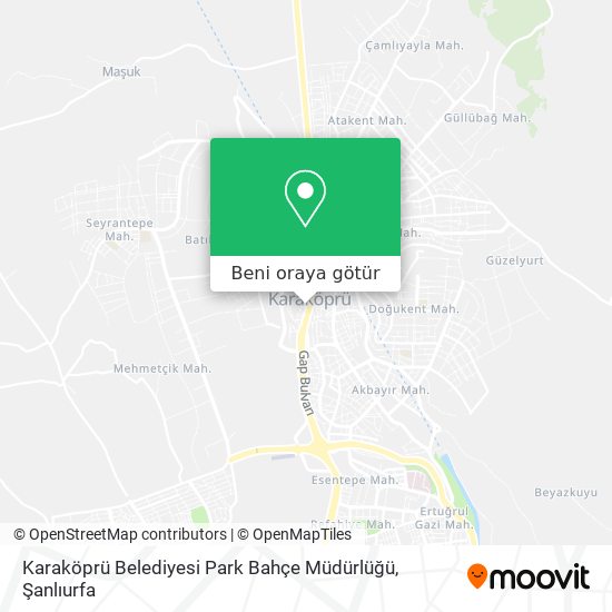 Karaköprü Belediyesi Park Bahçe Müdürlüğü harita