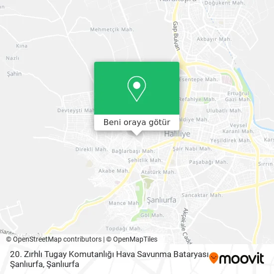 20. Zırhlı Tugay Komutanlığı Hava Savunma Bataryası Şanlıurfa harita