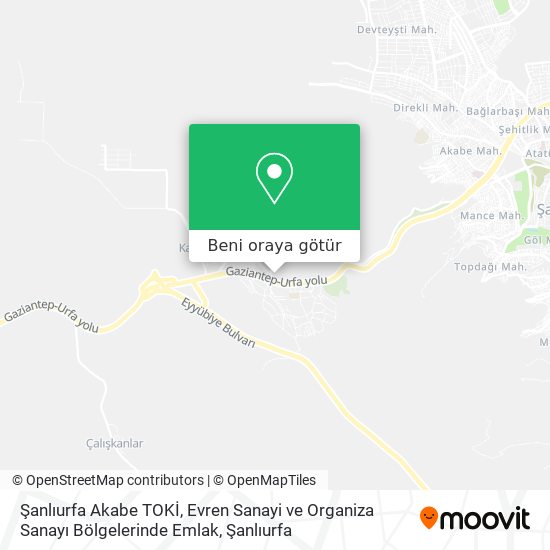 Şanlıurfa Akabe TOKİ, Evren Sanayi ve Organiza Sanayı Bölgelerinde Emlak harita