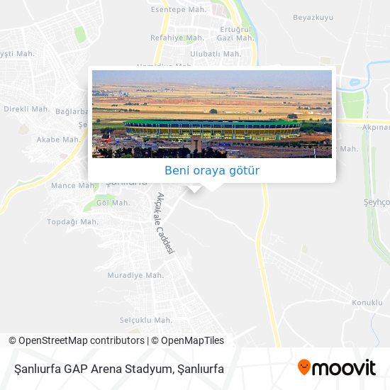 Şanlıurfa GAP Arena Stadyum harita