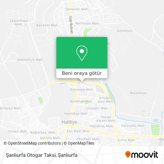 Şanlıurfa Otogar Taksi harita