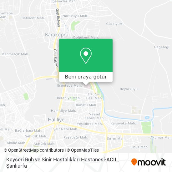 Kayseri Ruh ve Sinir Hastalıkları Hastanesi-ACİL harita