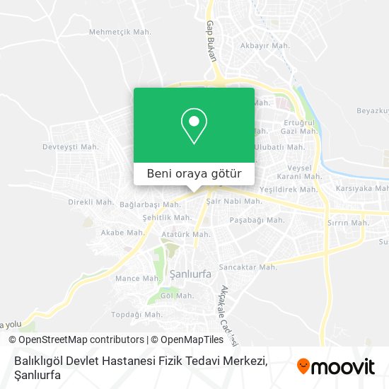 Balıklıgöl Devlet Hastanesi Fizik Tedavi Merkezi harita