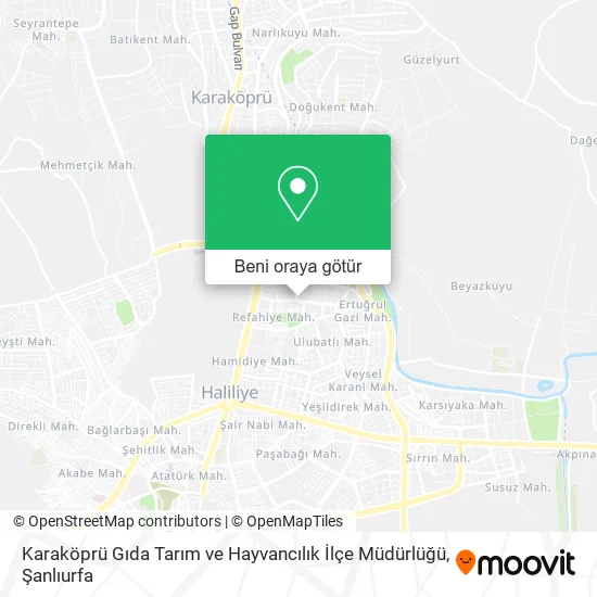 Karaköprü Gıda Tarım ve Hayvancılık İlçe Müdürlüğü harita