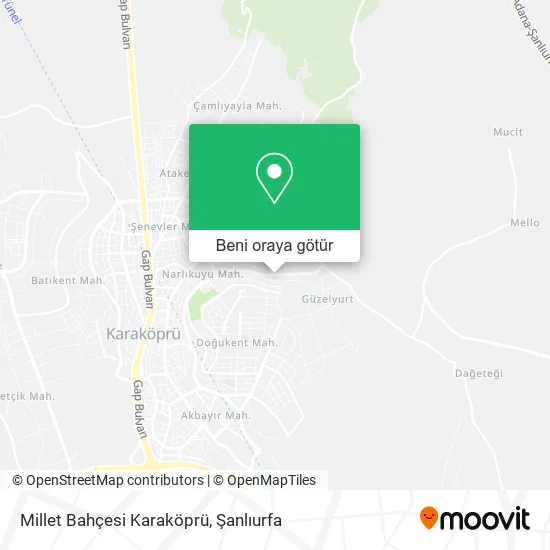 Millet Bahçesi Karaköprü harita