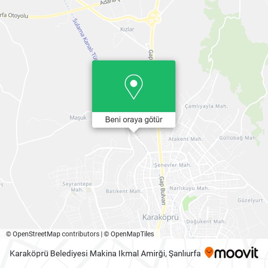 Karaköprü Belediyesi Makina Ikmal Amirği harita