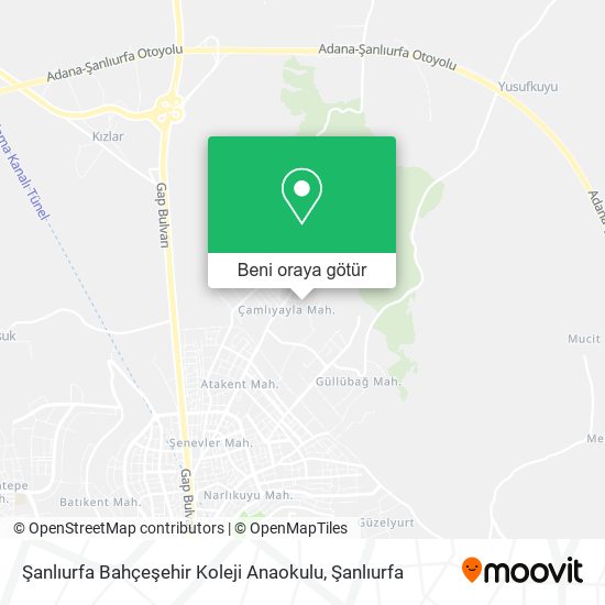 Şanlıurfa Bahçeşehir Koleji Anaokulu harita