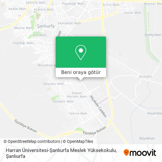 Harran Üniversitesi-Şanlıurfa Meslek Yüksekokulu harita