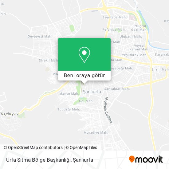 Urfa Sıtma Bölge Başkanlığı harita