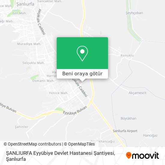 ŞANLIURFA Eyyübiye Devlet Hastanesi Şantiyesi harita