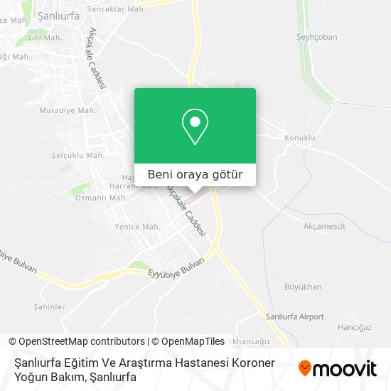 Şanlıurfa Eğitim Ve Araştırma Hastanesi Koroner Yoğun Bakım harita