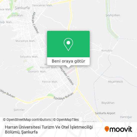 Harran Üniversitesi Turizm Ve Otel İşletmeciliği Bölümü harita