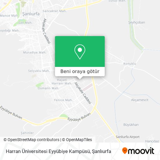 Harran Üniversitesi Eyyübiye Kampüsü harita
